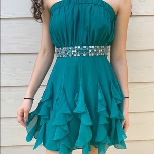 Teal party dress